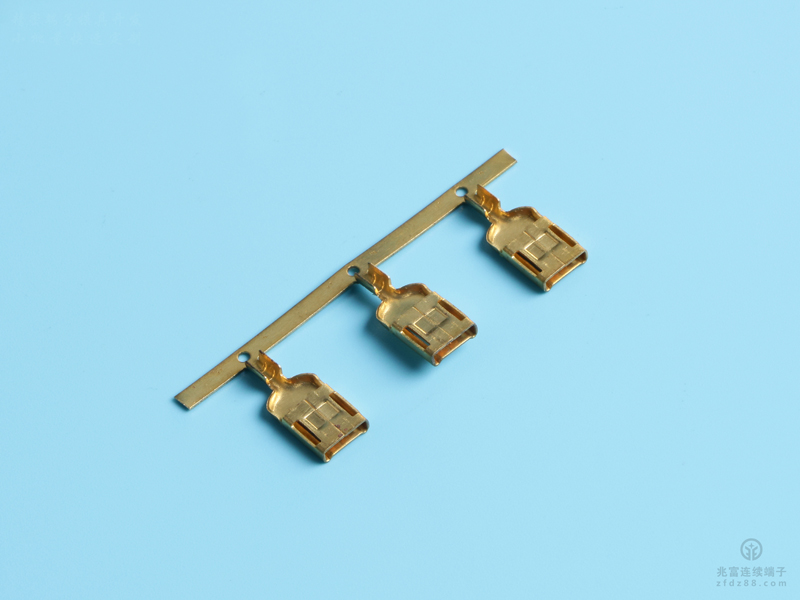 6.3/250方形插簧，適配6.3*0.8公插，0.3厚，黃銅，橫帶（DN01-02)