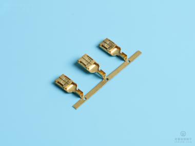 6.3/250方形插簧，適配6.3*0.8公插，0.3厚，黃銅，橫帶（DN01-02)