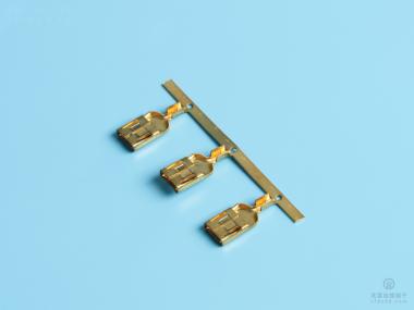 6.3/250方形插簧，適配6.3*0.8公插，0.3厚，黃銅，橫帶（DN01-02)