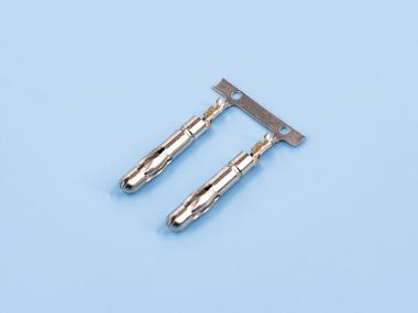 4.0香蕉雙腳密封公端，黃銅，橫帶，鍍鎳（OG08-01）