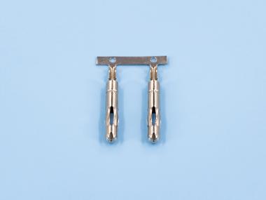 4.0香蕉雙腳密封公端，黃銅，橫帶，鍍鎳（OG08-01）