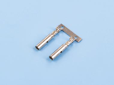 雙腳帶彈片密封母端，黃銅，鍍鎳，橫帶（OM03-01）