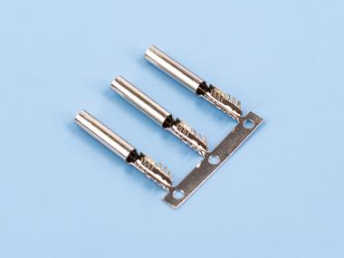 2.0/2.35/2.5雙腳鯊魚齒端子，黃銅，鍍鎳，橫帶（OM17-04）