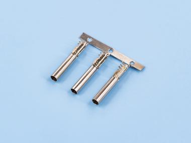 2.0/2.35/2.5雙腳鯊魚齒端子，黃銅，鍍鎳，橫帶（OM17-05）