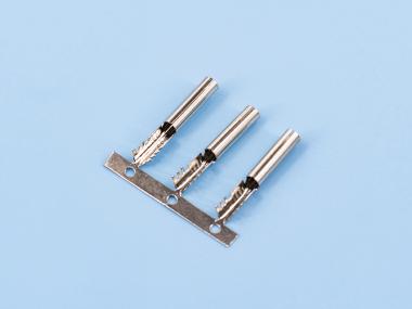 2.0/2.35/2.5雙腳鯊魚齒端子，黃銅，鍍鎳，橫帶（OM17-05）