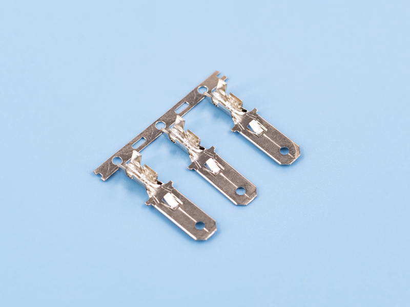 6.3*0.8雙層插片（帶卡扣），黃銅，鍍亮錫，橫帶（T07-01）