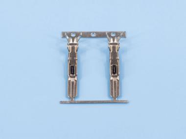 4.8雙層帶鉤插片，黃銅，鍍亮錫，橫帶（T08-01）