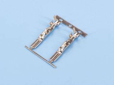 4.8雙層帶鉤插片，黃銅，鍍亮錫，橫帶（T08-01）